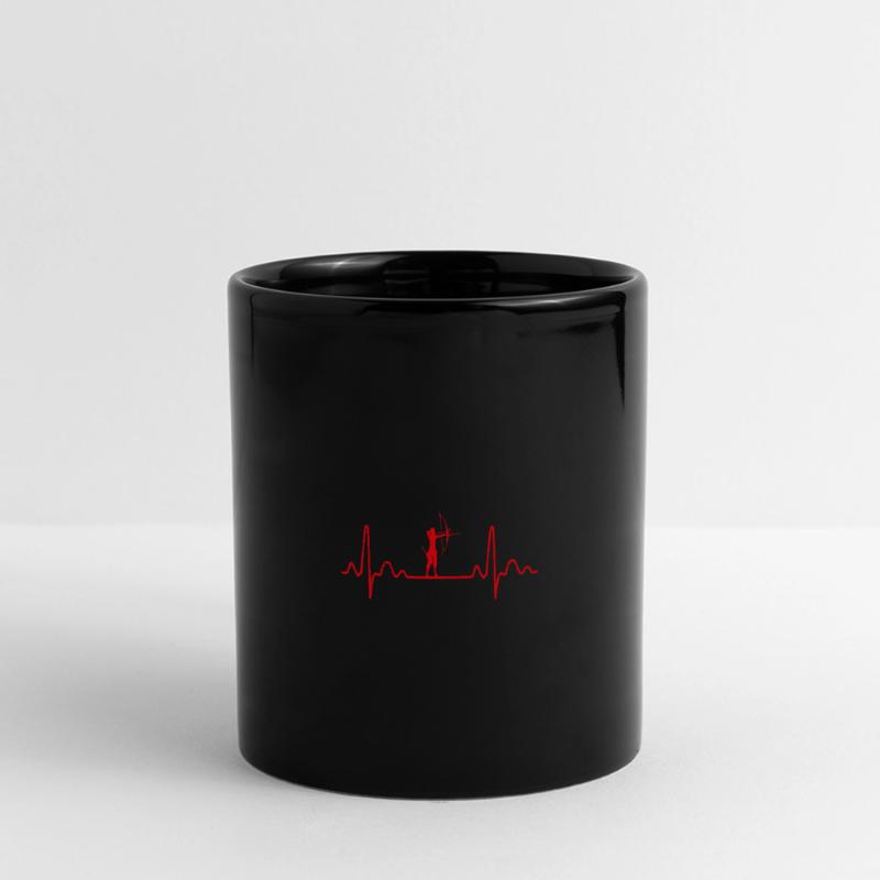 Heartbeat Bogenschießen Compound Bogen Geschenk Panorama-Tasse farbig