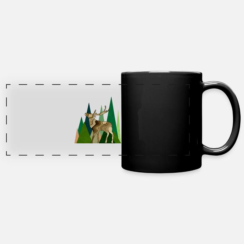 Deer - Full Colour Panoramic Mug - black