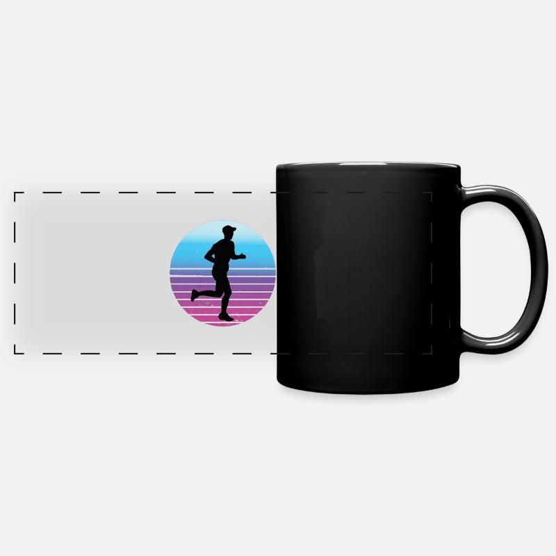 Endurance Runner Outfit Vintage Marathon Motif - Full Colour Panoramic Mug - black
