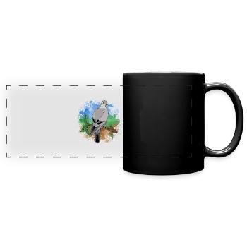 Oiseau - Mug panoramique uni - noir - Devant