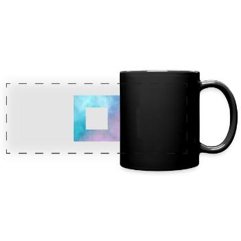 Space Viereck Cut - Panorama-Tasse farbig - Schwarz - Vorne