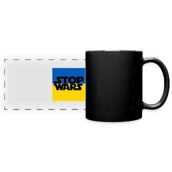 Ukraine - Panorama-Tasse farbig - Schwarz - Vorne