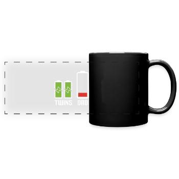 Dad Twins Battery Energy Power - Full Colour Panoramic Mug - black - Front