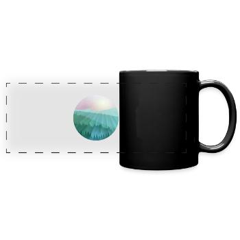 Misty mountain landscape - Full Colour Panoramic Mug - black - Front