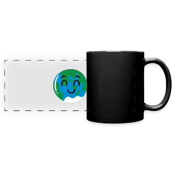 Erde - Panorama-Tasse farbig - Schwarz - Vorne