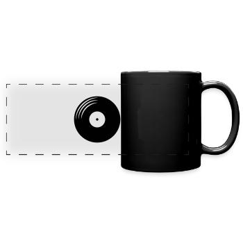 Disque vinyle rond - Mug panoramique uni - noir - Devant
