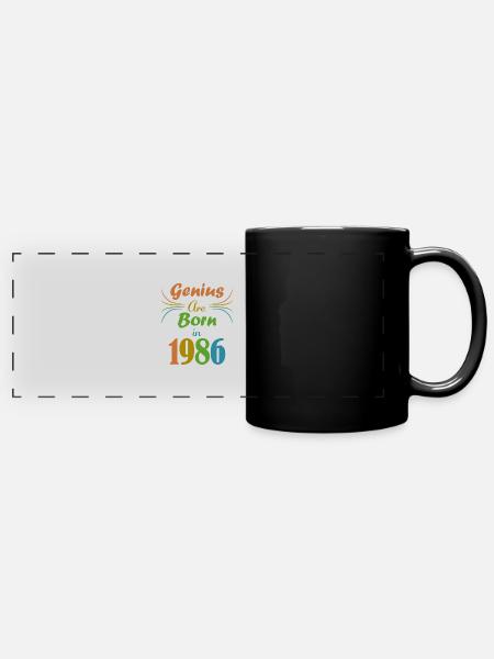 genius born 1986 - Full Colour Panoramic Mug - black