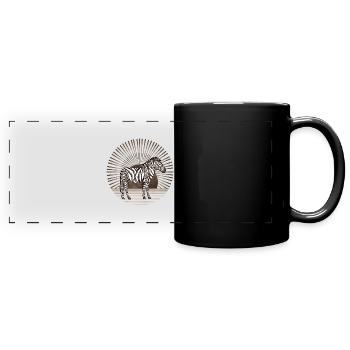 Zebra - Panorama-Tasse farbig - Schwarz - Vorne
