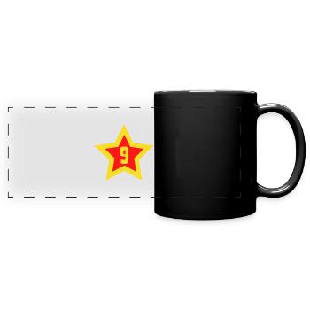 Numéro 9 étoile sport neuf Vintage - Mug panoramique uni - noir - Devant
