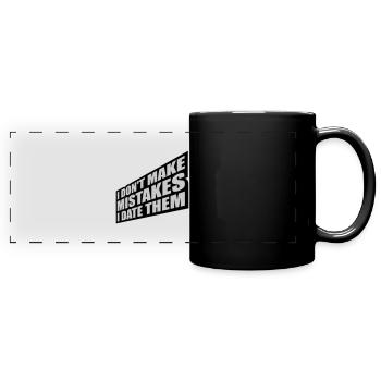 Date Mistakes Quote Logo - Full Colour Panoramic Mug - black - Front