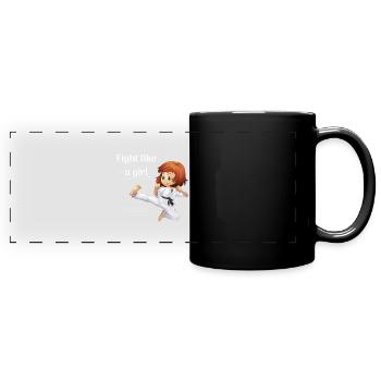 Damen / Mädchen - Kung Fu / Karate / Teakwondo - Panorama-Tasse farbig - Schwarz - Vorne