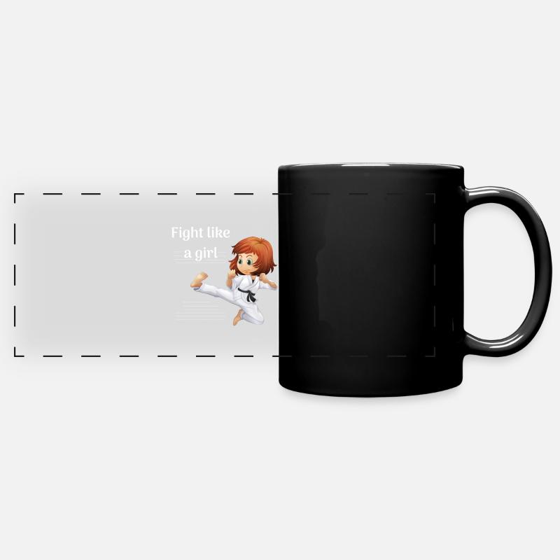 Damen / Mädchen - Kung Fu / Karate / Teakwondo - Panorama-Tasse farbig - Schwarz