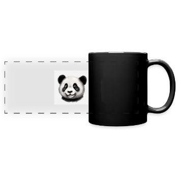 Panda doux - Mug panoramique uni - noir - Devant