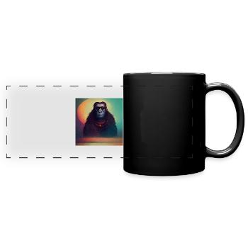 Singes de pierre - Mug panoramique uni - noir - Devant