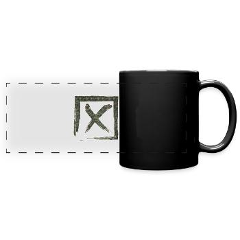 Forme de symbole typographie lettre Alphabet X - Mug panoramique uni - noir - Devant