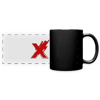 Forme de symbole typographie lettre Alphabet X - Mug panoramique uni - noir - Devant