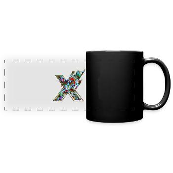 Forme de symbole typographie lettre Alphabet X - Mug panoramique uni - noir - Devant