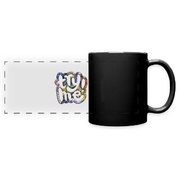 Try me try me funny cute graffitti humor retro - Panorama-Tasse farbig - Schwarz - Vorne