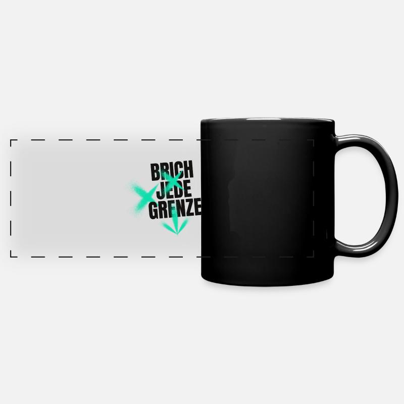 Break every border - Full Colour Panoramic Mug - black