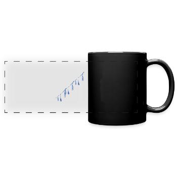 water drops line water - Full Colour Panoramic Mug - black - Front