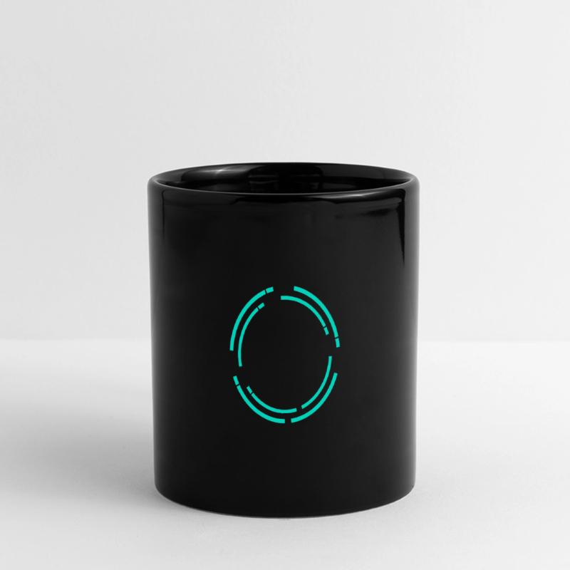 Turquoise circular frame for nerds Full Colour Panoramic Mug