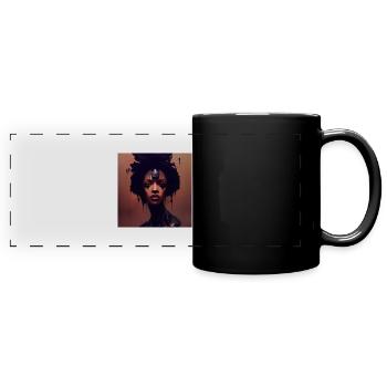 Motifs d’art féminin africain - Mug panoramique uni - noir - Devant