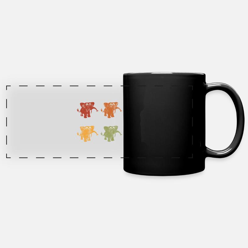 Elephant elephant for children - Full Colour Panoramic Mug - black