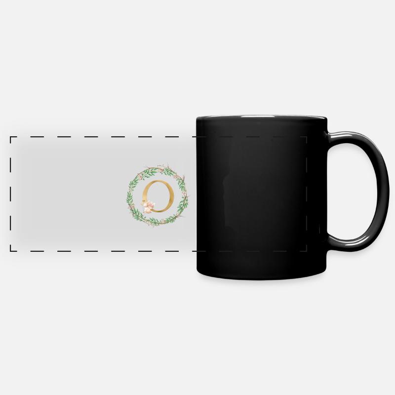 Customizable Monogram O - Full Colour Panoramic Mug - black