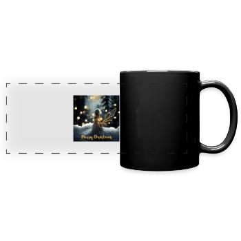 Christmas angel - magical Christmas night - Full Colour Panoramic Mug - black - Front