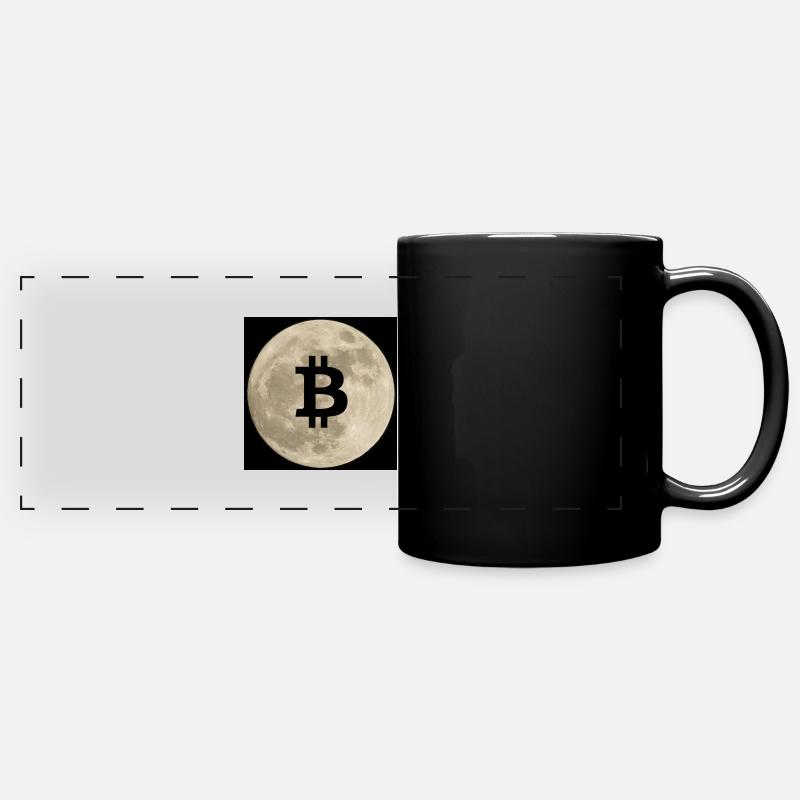 Bitcoin to the Moon - Full Colour Panoramic Mug - black