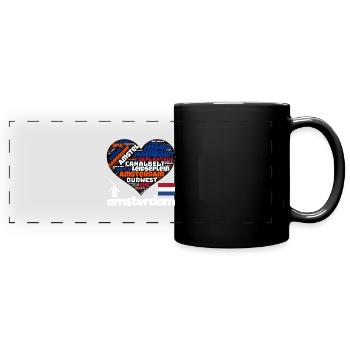 amsterdam - Full Colour Panoramic Mug - black - Front