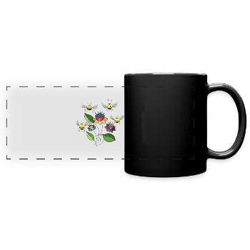 Insekten - Panorama-Tasse farbig - Schwarz - Vorne