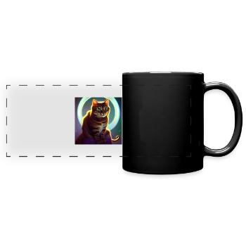 The Universe Cat - Full Colour Panoramic Mug - black - Front
