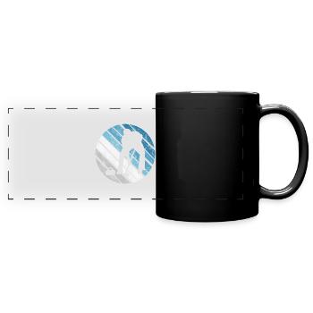 Eis Curling Curler Eisstockschießen Retro Geschenk - Panorama-Tasse farbig - Schwarz - Vorne