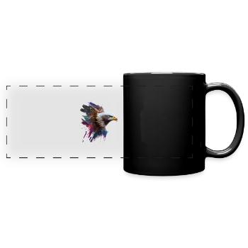 Eagle pride: An oil-painted work of art - Full Colour Panoramic Mug - black - Front