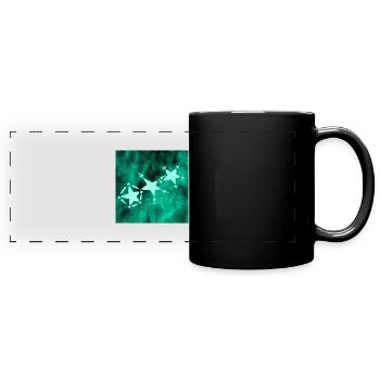 TROIS ÉTOILES BLEUES - Mug panoramique uni - noir - Devant