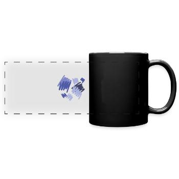 Element Blau - Panorama-Tasse farbig - Schwarz - Vorne