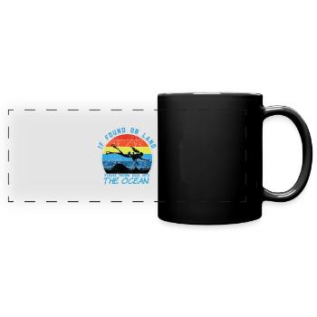 Taucher Tauchen Design Schnorcheln - Panorama-Tasse farbig - Schwarz - Vorne