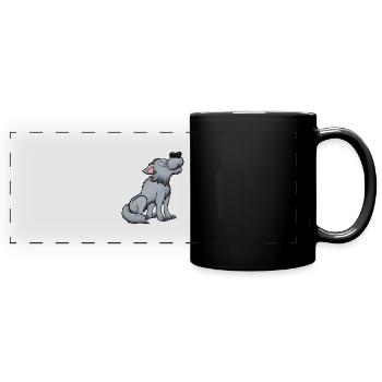 Howling Wolf - Full Colour Panoramic Mug - black - Front