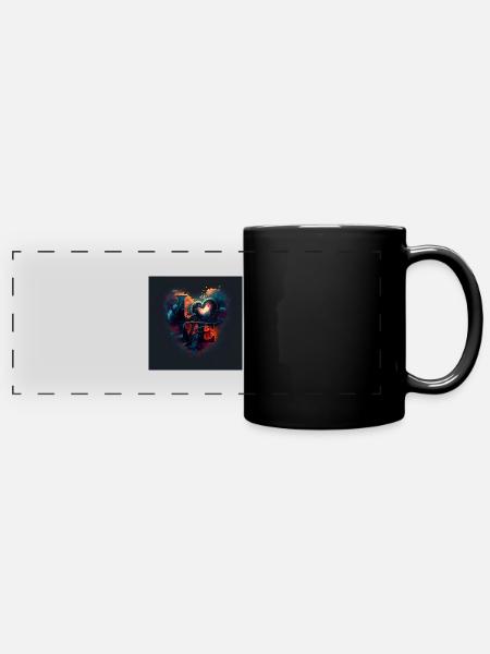 Illustration Saint-Valentin tendance - Mug panoramique uni - noir
