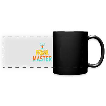 Prank Master Streich April April - Panorama-Tasse farbig - Schwarz - Vorne