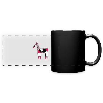 Une drôle de licorne - Mug panoramique uni - noir - Devant
