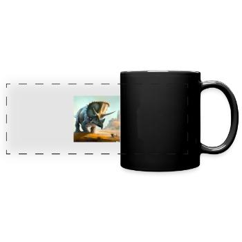 Art numérique Triceratops - Mug panoramique uni - noir - Devant