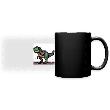 Tyrannosaurus pixel art - Mug panoramique uni - noir - Devant