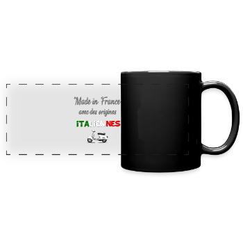 made in France / origines italiennes - Mug panoramique uni - noir - Devant