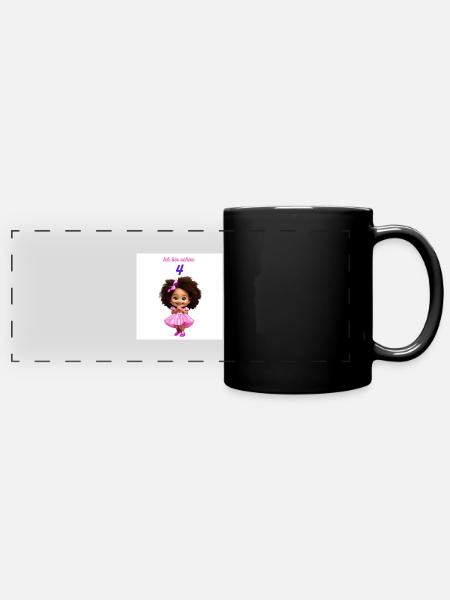 ich bin schon 4 geburtstags t-shirt kinder - Panorama-Tasse farbig - Schwarz
