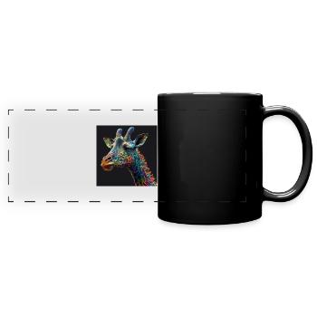 Colored giraffe, unique design - Full Colour Panoramic Mug - black - Front