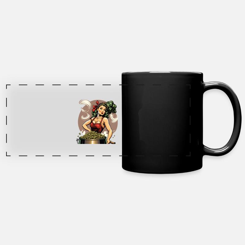 Pinup Girl Beer Brewer Hops - Full Colour Panoramic Mug - black