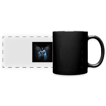 Blauer Mann Engel - Panorama-Tasse farbig - Schwarz - Vorne