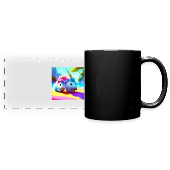 Nourriture pour hamster licorne - Mug panoramique uni - noir - Devant